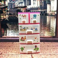 Pink Doll Wardrobe Dollhouse Furniture Plastic Storage Cabinet Closet Organizer Storage Dollhouse Kid Room Furniture Accessories
