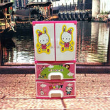 Pink Doll Wardrobe Dollhouse Furniture Plastic Storage Cabinet Closet Organizer Storage Dollhouse Kid Room Furniture Accessories