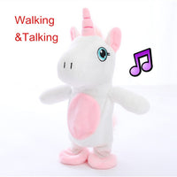 Funny Toys  Electric Walking Unicorn Plush Toy Stuffed Animal Toy Electronic Music Unicorn Toy for Children Christmas Gifts